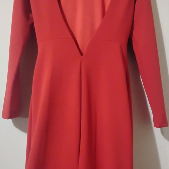 Lulus Dresses & Skirts - Lulu's Red Pleated Long Sleeve Sheath Dress